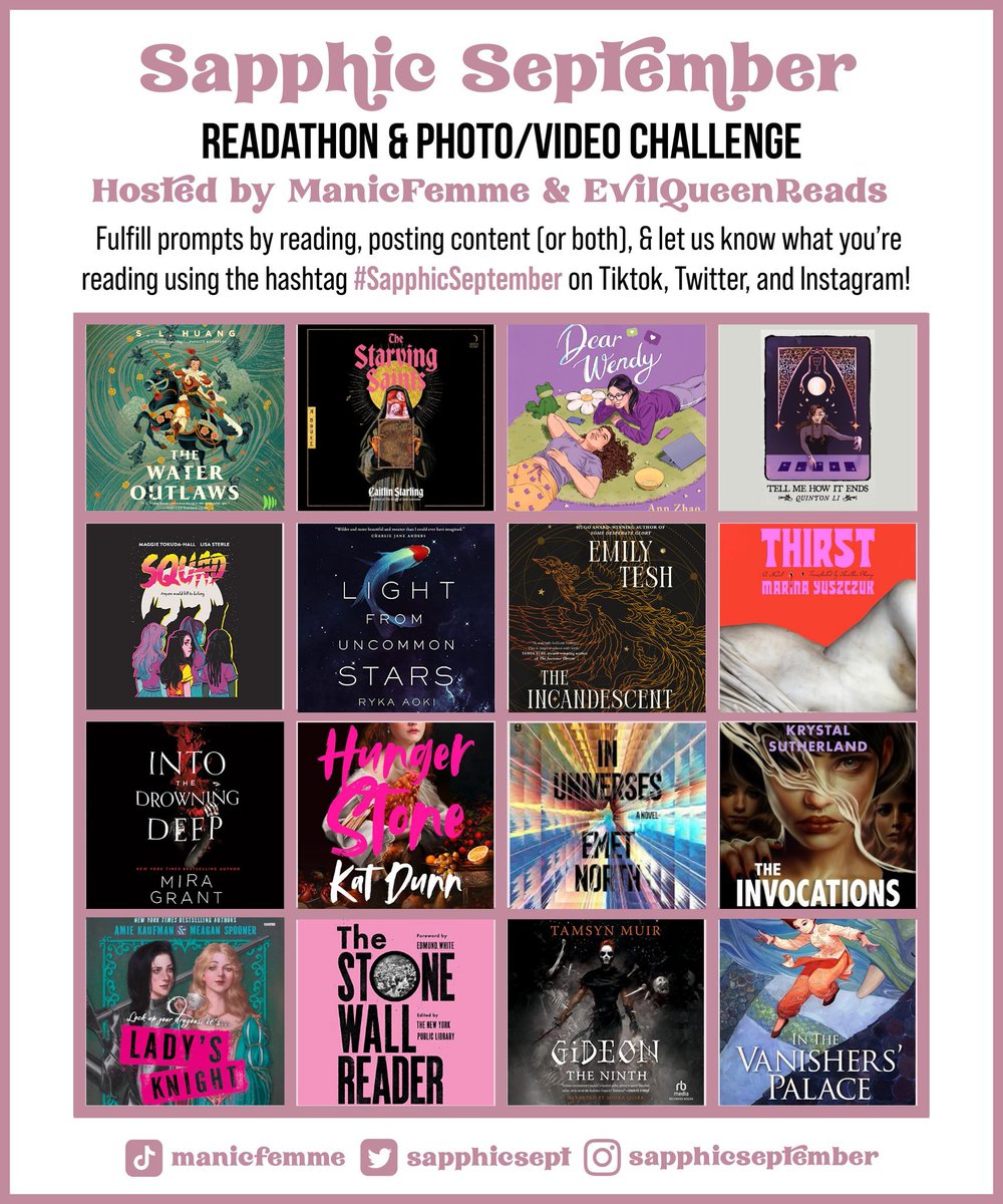 My very very very ambitious sapphic September tbr 🙂‍↕️🙂‍↕️