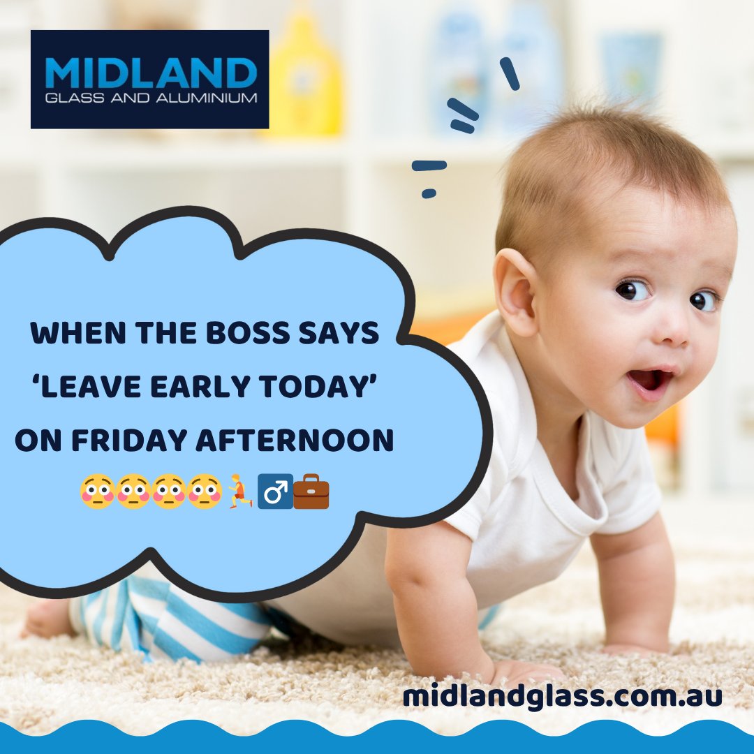 midlandglass_'s tweet image. Me: pretending to be shocked 😳 Boss: “You can leave early”
 Also me: 🏃‍♂️💨💼

Call us today on 08 9463 0072 or visit our website at midlandglass.com.au

#PerthGlass #GlassPerth #GlassArtWA
#CustomGlassDesigns #GlassCraftsmanship
#PerthInteriorGlass #GlassFeatureWalls