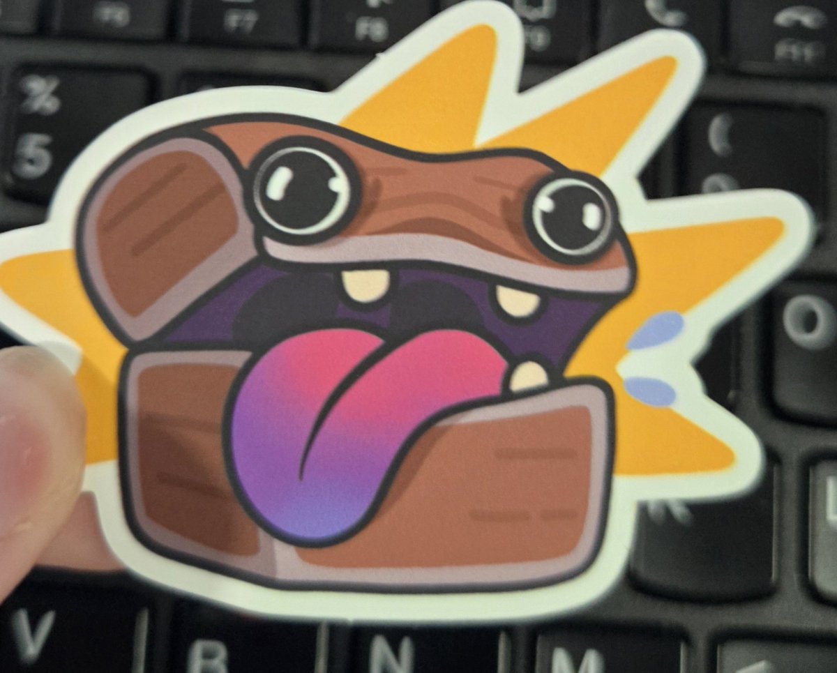 privispotions's tweet photo. Milton the mimic stickers have landed and I love them dumb ahhh looking mimic 
#ttrpg #dnd https://t.co/EiBw1BqfDr