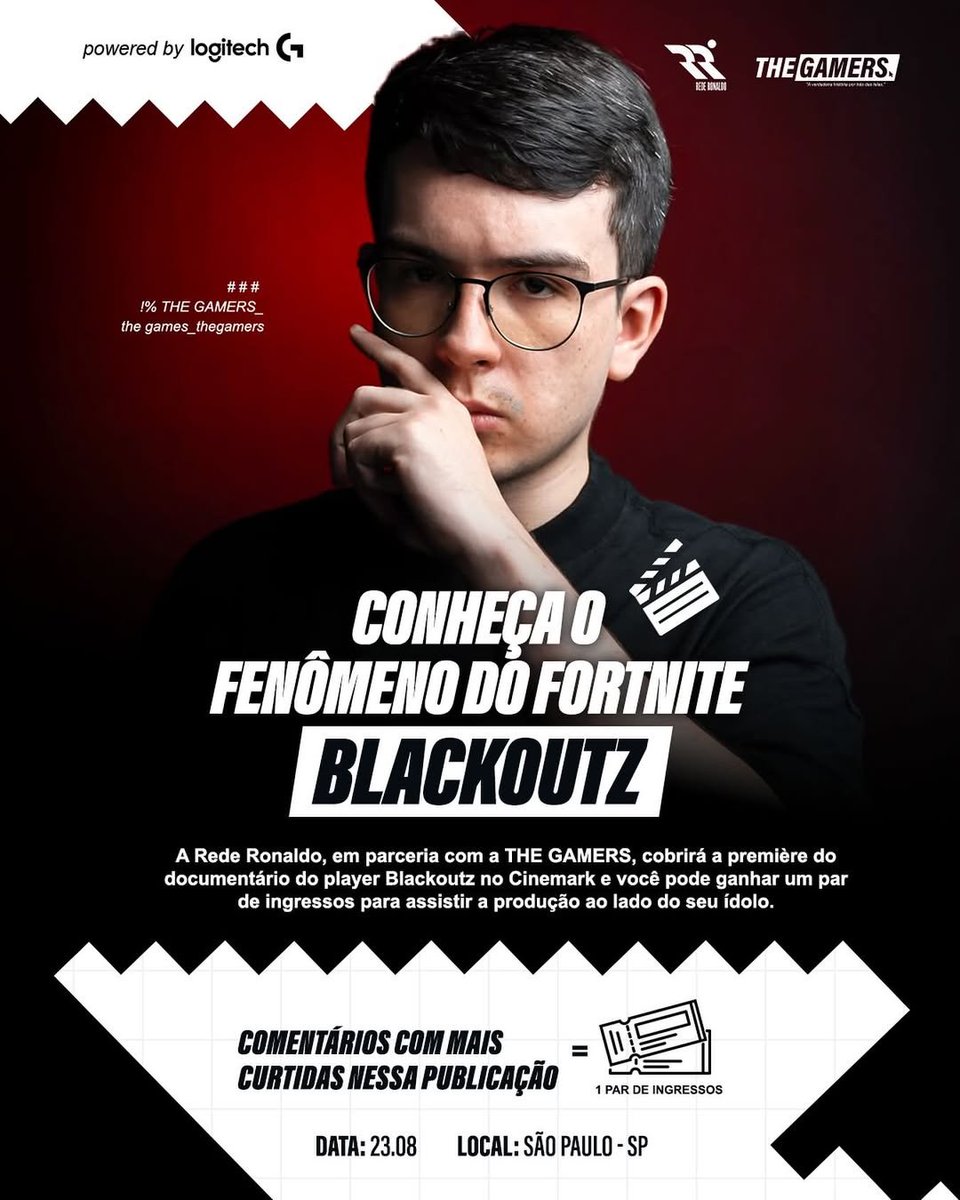 A TheGamers vai lançar um documentário sobre a minha história e o lançamento oficial vai ser nesse sábado no Cinemark em um evento exclusivo pra convidados 🔥

E se você quer participar e assistir o doc comigo, a <a href="/rederonaldo/">Rede Ronaldo</a> tá fazendo um concurso lá no insta, os comentários com
