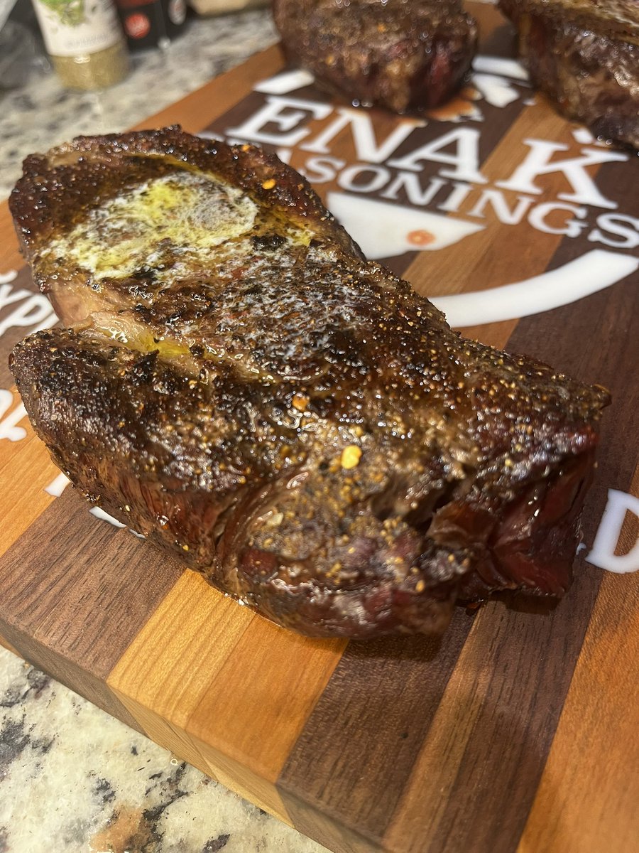 Four Pepper Blend on <a href="/GLCBeef/">GLC Beef</a> chuck eye steaks. 

The story of ENAK Seasonings began with Four Pepper Blend on GLC Beef. We come back to it often.