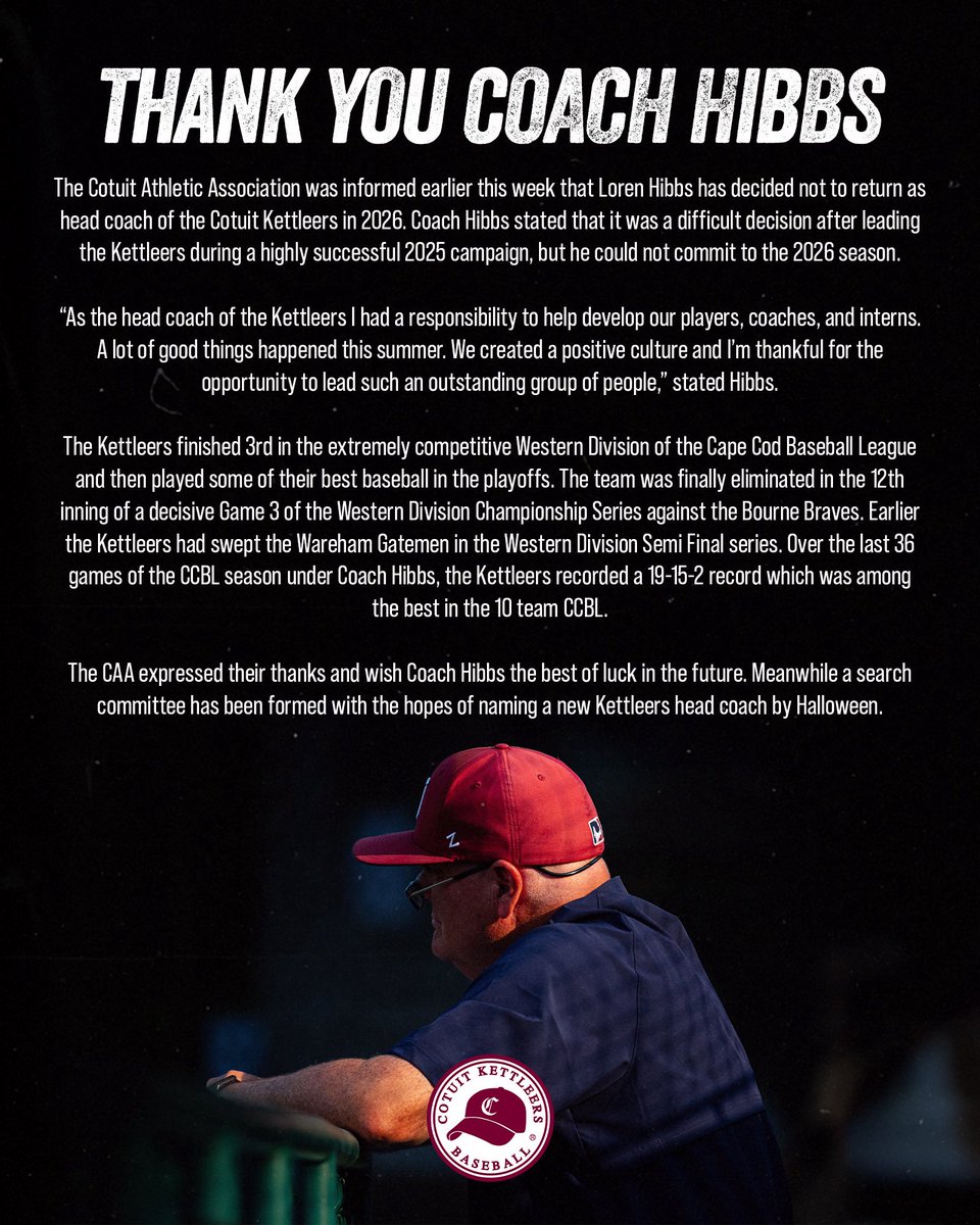 Thank you for a great season Coach Hibbs!