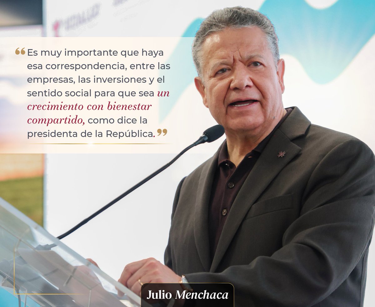 Julio Menchaca (@juliomenchaca_) on Twitter photo Gracias a la sinergia entre la iniciativa privada, pueblo y gobierno, Hidalgo está avanzando hacia la prosperidad compartida que impulsa nuestra presidenta <a href="/Claudiashein/">Claudia Sheinbaum Pardo</a>, construyendo un futuro con más inversiones, oportunidades y empleos.
#PrimeroElPueblo Gracias a la sinergia entre la iniciativa privada, pueblo y gobierno, Hidalgo está avanzando hacia la prosperidad compartida que impulsa nuestra presidenta <a href="/Claudiashein/">Claudia Sheinbaum Pardo</a>, construyendo un futuro con más inversiones, oportunidades y empleos.
#PrimeroElPueblo