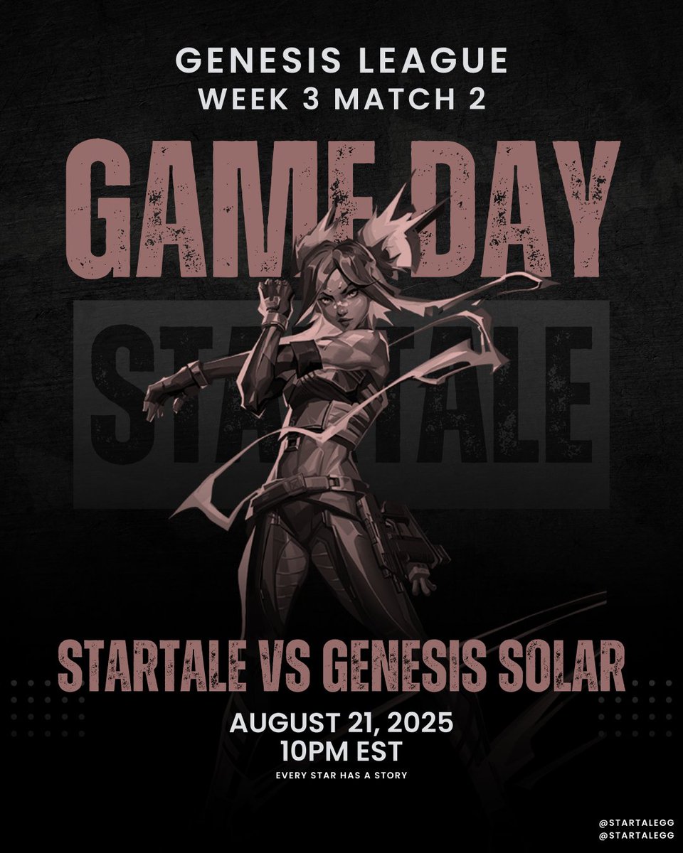 🚨GAME DAY🚨

⚔️: Genesis Solar
⏰: 10PM EST
📺: twitch.tv/mekyizishere