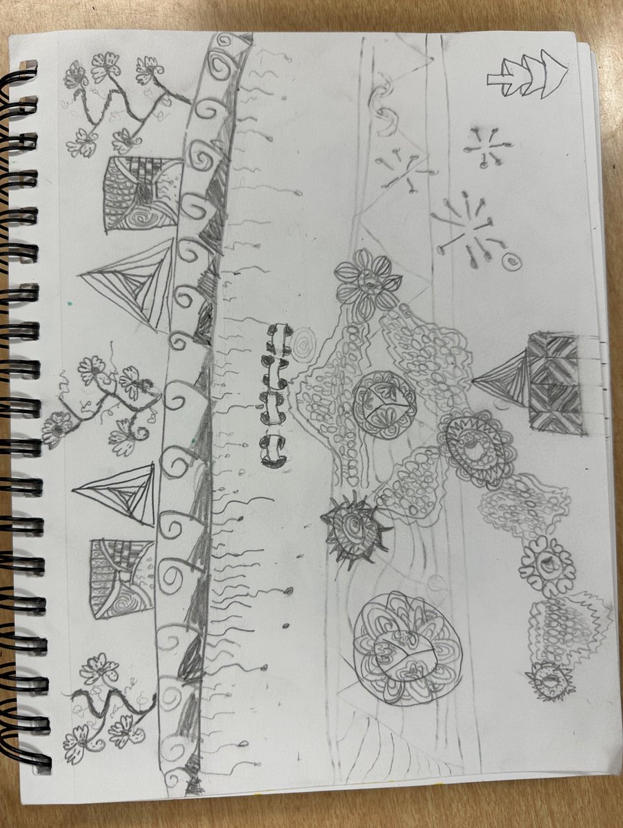 Our sketchbook project is down to $52. I can’t wait to present these sketchbooks to my students so we can create wonderful doodles like these! 27 donors believe in this project. #DonorsChoose