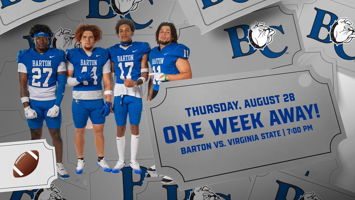 Barton College Athletics (@bartonathletics) on Twitter photo 🏈 1⃣ WEEK AWAY! 🏈
The Barton football team hosts Virginia State in just 7⃣ days in the 2⃣0⃣2⃣5⃣ season opener on Thursday, August 2⃣8⃣, at 7⃣ p.m. ,at Truist Stadium! . <a href="/ConfCarolinas/">Conference Carolinas</a> . <a href="/barton_fb/">BartonCollegeFB</a>
🎟️: bartonbulldogs.com/tickets
TAILGATE POLICY
🔗: shorturl.at/CDIZe 🏈 1⃣ WEEK AWAY! 🏈
The Barton football team hosts Virginia State in just 7⃣ days in the 2⃣0⃣2⃣5⃣ season opener on Thursday, August 2⃣8⃣, at 7⃣ p.m. ,at Truist Stadium! . <a href="/ConfCarolinas/">Conference Carolinas</a> . <a href="/barton_fb/">BartonCollegeFB</a>
🎟️: bartonbulldogs.com/tickets
TAILGATE POLICY
🔗: shorturl.at/CDIZe