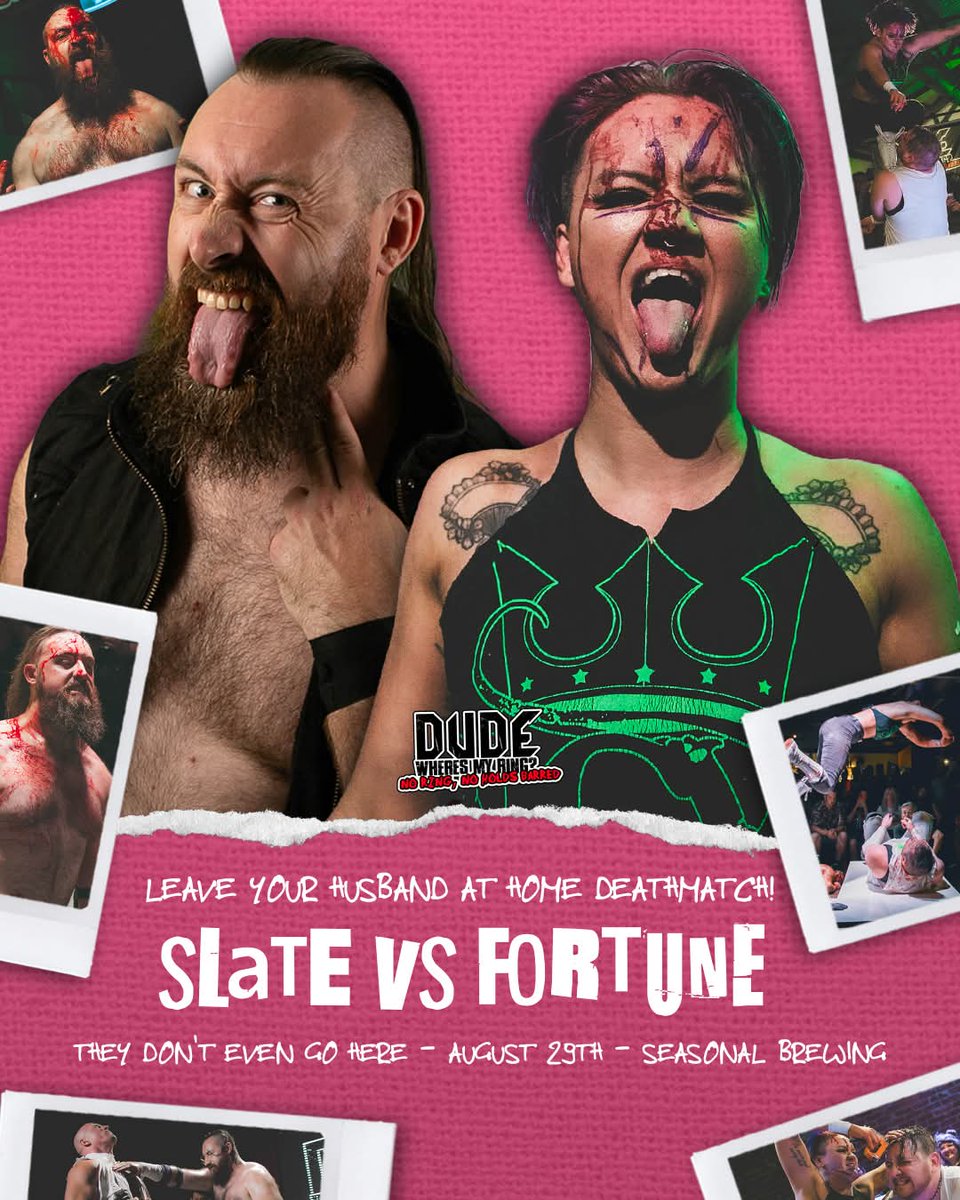 Michelle K Hasluck #DWMRPERTH (@mhasluck) on Twitter photo Just 6 of the best at what they do in an 18+ #noring #wrestling show? They Don't Even Go Here. Happening at <a href="/DWMRPerth/">Dude, Where's My Ring? #DWMR</a> AUGUST 29TH @ Seasonal
<a href="/charlievanspro/">οΌ£οΌ¨οΌ₯οΌΆοΌ³ β’ γγ£γΌγͺγΌγ»γ¨γγ³γΉ</a> vs <a href="/JamesHartnesspw/">King Of The Emos</a> #BusinessofMisery #DEATHMATCH
The Great George vs <a href="/Axe_Massacre/">Vixen of Violence</a> #OPSHOP
<a href="/Jarradslate/">Jarrad Slate</a>
Vs <a href="/MikiFortune/">Miki Fortune πΉ γγγ»γγ©γΌγγ₯γ³ π</a> Just 6 of the best at what they do in an 18+ #noring #wrestling show? They Don't Even Go Here. Happening at <a href="/DWMRPerth/">Dude, Where's My Ring? #DWMR</a> AUGUST 29TH @ Seasonal
<a href="/charlievanspro/">οΌ£οΌ¨οΌ₯οΌΆοΌ³ β’ γγ£γΌγͺγΌγ»γ¨γγ³γΉ</a> vs <a href="/JamesHartnesspw/">King Of The Emos</a> #BusinessofMisery #DEATHMATCH
The Great George vs <a href="/Axe_Massacre/">Vixen of Violence</a> #OPSHOP
<a href="/Jarradslate/">Jarrad Slate</a>
Vs <a href="/MikiFortune/">Miki Fortune πΉ γγγ»γγ©γΌγγ₯γ³ π</a>