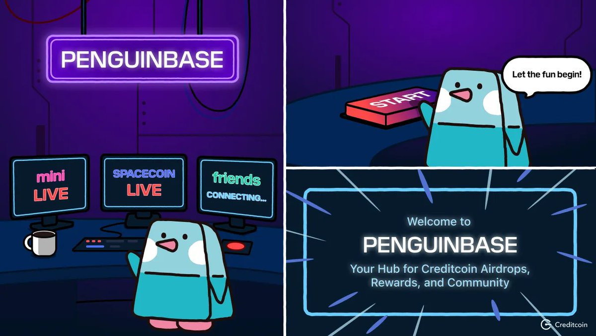 Creditcoin's tweet photo. Penguinbase is live, CTC fam! 🐧

Explore all the fun in the Creditcoin ecosystem - airdrops, games, dApps, NFTs - all in one place.

We know you're going to love what we've built!

Head to The Base now: https://t.co/jZnvhoGj8e

More details 🧵👇 https://t.co/2fpf3Gipe5