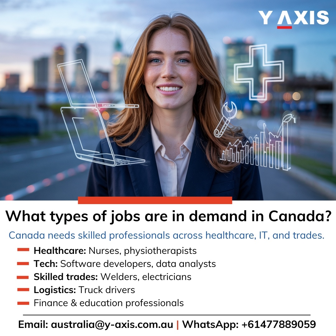 Yaxisaustralia's tweet image. What types of jobs are in demand in Canada?⁠
⁠
Canada is experiencing high demand for skilled professionals in multiple sectors. Healthcare roles like nurses and physiotherapists are vital. .⁠
⁠
Contact us: y-axis.com.au/blog/top-10-in…⁠
⁠
#YAxis #CanadaJobs #JobsInDemandCanada
