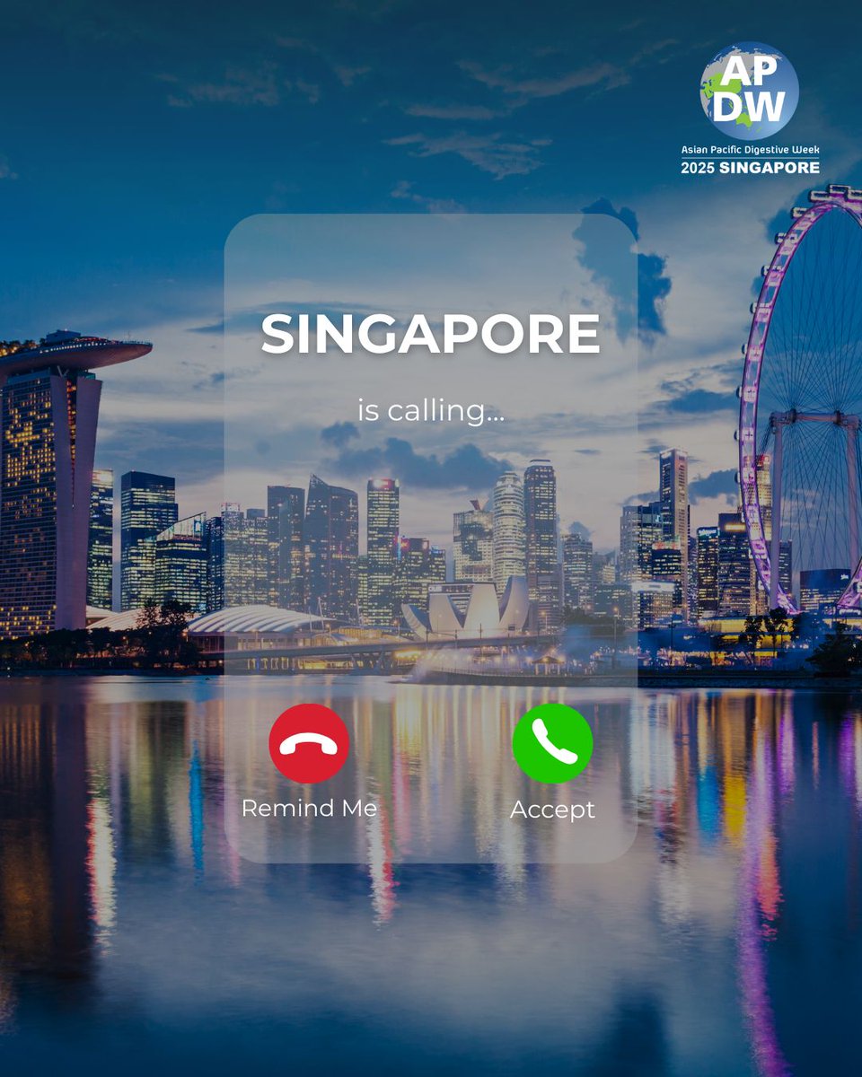 This November, #APDW2025 brings the global digestive health community to Singapore for five days of breakthroughs, collaboration, and inspiration.

🗓 Register before 25 August 2025 to secure early bird rates
🔗 buff.ly/1z1GR4U 

#GIHep #GESS