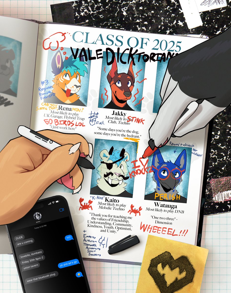 Poster design for 8/30, only a few weeks late (oops)

art courtesy of <a href="/braeburned/">Brae.gay on 🟦🌤️ @ ANE</a>! tickets are halfway sold out so don't wait, get yours NOW buytickets.at/lovebite/18199…