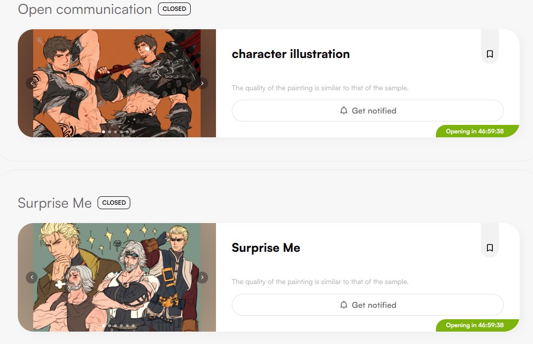 I'm planning to open commissions. 
It starts on Aug 24th! (09:00/KST) 
Character illustration 4 slots /
Surprise Me 3 slots
Check out my VGen page for more information. 😊 vgen.co/Doong_24
x.com/Doong_24/statu…