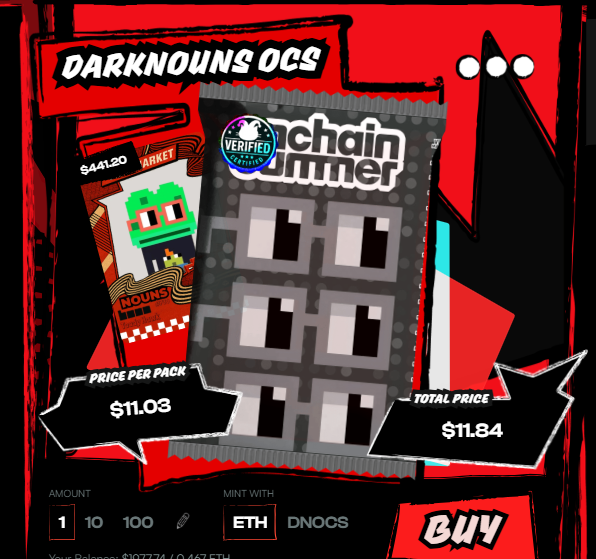 BasedNouns.⌐◨-◨ 🛡️ (@basednouns) on Twitter photo Less than 14 hours remain in the competition.👀
Pull a Legendary Foil in the DarkNOUN Pack and win
5 $ETH ($21,200)! ⌐◨-◨
Grab your packs and test your luck on Vibe Market by <a href="/wieldlabs/">vibe.market (Wield Labs)</a>. All cards are instantly tradable!
🔗vibechain.com/market?ref=2GO… Less than 14 hours remain in the competition.👀
Pull a Legendary Foil in the DarkNOUN Pack and win
5 $ETH ($21,200)! ⌐◨-◨
Grab your packs and test your luck on Vibe Market by <a href="/wieldlabs/">vibe.market (Wield Labs)</a>. All cards are instantly tradable!
🔗vibechain.com/market?ref=2GO…