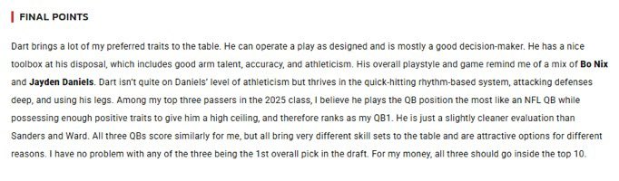 Scott Barrett (@scottbarrettdfb) on Twitter photo ::whispers:: the best film evaluator I know (<a href="/BGWhitefield/">Brett Whitefield</a>) thought Jaxson Dart was the best QB in this year’s class ::whispers:: the best film evaluator I know (<a href="/BGWhitefield/">Brett Whitefield</a>) thought Jaxson Dart was the best QB in this year’s class