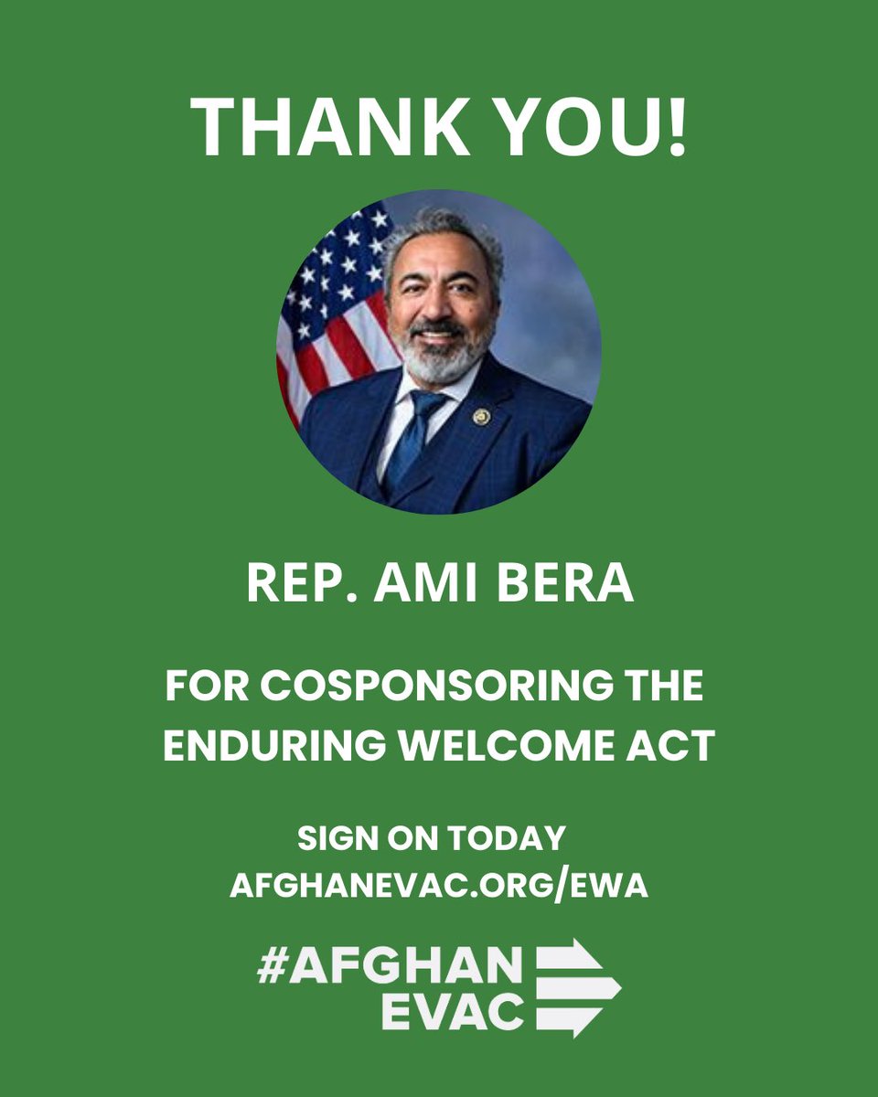 #AfghanEvac (@afghanevac) on Twitter photo Thank you <a href="/RepBera/">Ami Bera, M.D.</a> for cosponsoring the #EnduringWelcomeAct and standing by our allies.
#afghanevac Thank you <a href="/RepBera/">Ami Bera, M.D.</a> for cosponsoring the #EnduringWelcomeAct and standing by our allies.
#afghanevac