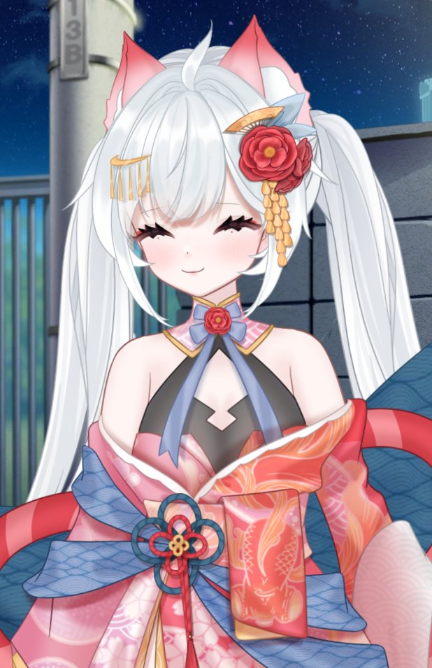 Kitsune__Fae's tweet photo. It's been so hot lately I had to get my hair off my neck!!  What do you think, do twintails suit me?? 

#vtuber #ENVtuber #Kitsunegirl #twintail #predebutvtuber https://t.co/rt5AdtnjbW