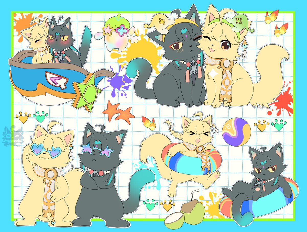 The sillies, cat edition~ 💚💛

#XiaoAether