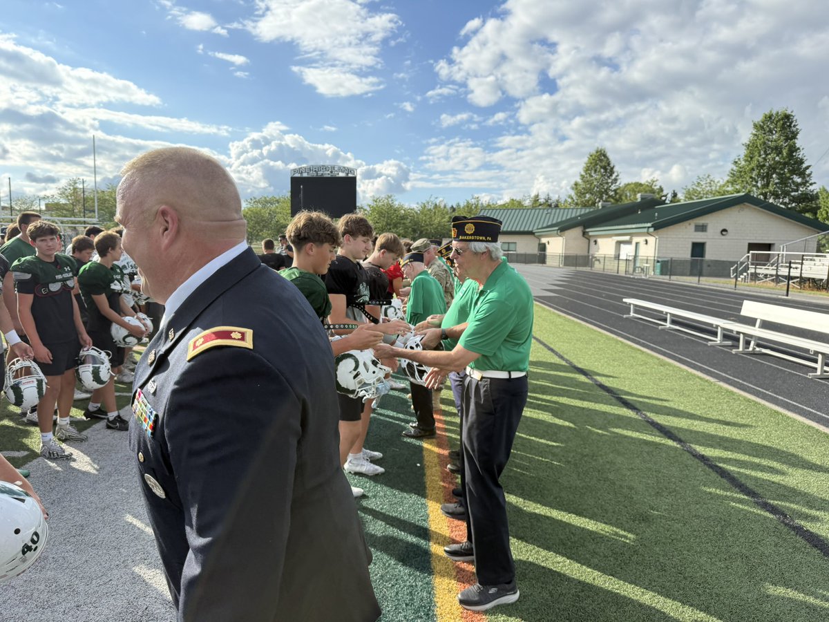 Many thanks to the Richland American Legion Post 548 Color Guard for your attendance tonight to support Americanism in the community by placing The American Flag on the <a href="/PR_RamsFootball/">Pine-Richland Football</a> helmets. 

Such a grateful, patriotic, and respectful message.  A huge honor to have them.