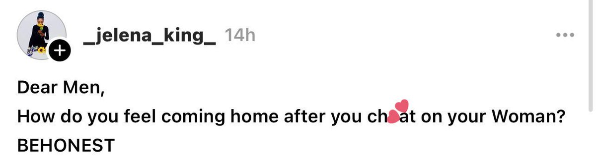 _0Nestor's tweet photo. Men were asked how they feel coming home after ch£ating, These responses alone shows ch£ating is never a mistake, we all know what we are doing.

Open thread 🧵👇 https://t.co/5QPeIiebCz