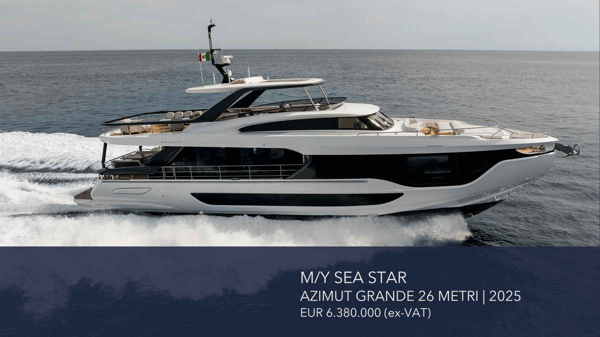 yachtmastersmc's tweet photo. Azimut Grande 26 Metri (2025) – Best Deal on the Market

Now asking €6,380,000 (ex-VAT), this brand-new AG26M is the most competitively priced “unused &amp; ready-to-go” yacht in her class. Immediate delivery, no wait.

Enquire today - https://t.co/8HQa9ib3wE https://t.co/D1TjtuE4PB