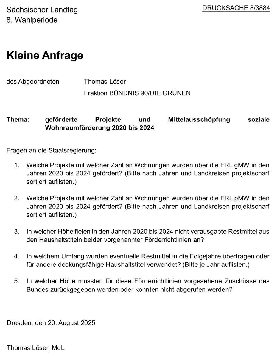 @Roman_Grabolle@troet.cafe (@romangrabolle) on Twitter photo <a href="/smilsachsen/">Infrastruktur- & Landesentwicklungsministerium SN</a> Der Grünen-Landtagsabgeordnete <a href="/ThomasLoeserDD/">Thomas Löser</a> aus Dresden hat am 20.8. eine Anfrage zu "geförderten Projekten und Mittelausschöpfung soziale Wohnraumförderung 2020 bis 2024" an die Landesregierung gestellt:
edas.landtag.sachsen.de/viewer.aspx?do… <a href="/smilsachsen/">Infrastruktur- & Landesentwicklungsministerium SN</a> Der Grünen-Landtagsabgeordnete <a href="/ThomasLoeserDD/">Thomas Löser</a> aus Dresden hat am 20.8. eine Anfrage zu "geförderten Projekten und Mittelausschöpfung soziale Wohnraumförderung 2020 bis 2024" an die Landesregierung gestellt:
edas.landtag.sachsen.de/viewer.aspx?do…