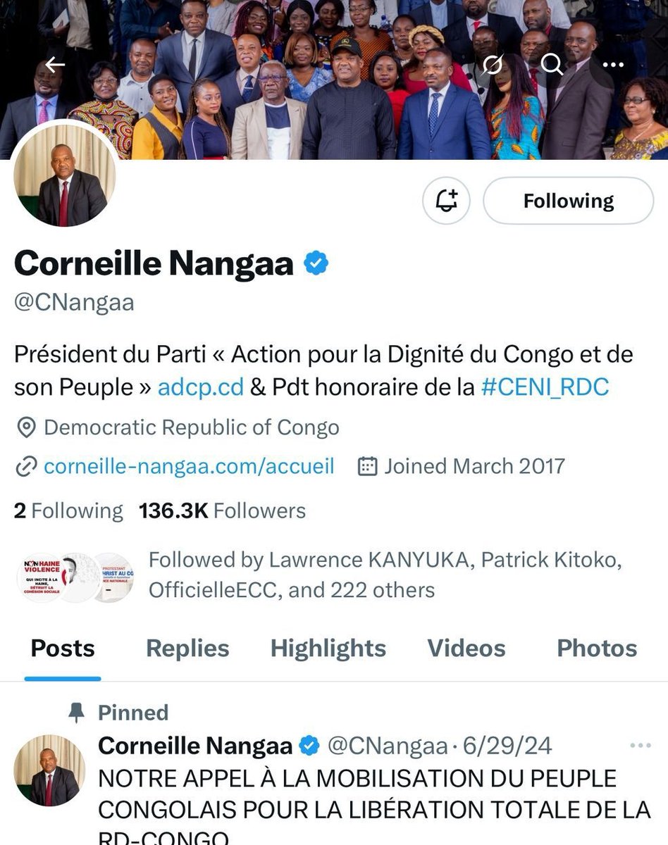 Rodriguez Katsuva (@katsuva_r) on Twitter photo #RDC : Dans ce "rapport" on cite un faux compte de <a href="/CNangaa/">Corneille Nangaa</a> comme preuve aussi. C'est quand-même terrible ! Tous ces "Experts" sur le Congo ont fait exprès ou n'ont simplement pas remarqué cela ? Et dire qu'ils ont basé leurs conclusions sur ce genre de sources...😭
AIMER LA #RDC : Dans ce "rapport" on cite un faux compte de <a href="/CNangaa/">Corneille Nangaa</a> comme preuve aussi. C'est quand-même terrible ! Tous ces "Experts" sur le Congo ont fait exprès ou n'ont simplement pas remarqué cela ? Et dire qu'ils ont basé leurs conclusions sur ce genre de sources...😭
AIMER LA
