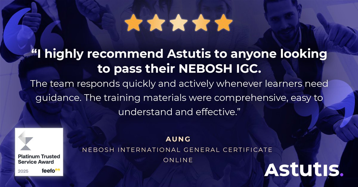 #FeefoFriday! ⭐ Exceptional learner support is at the heart of everything we do. Our dedicated team goes the extra mile to ensure every learner feels valued and supported. We’re with you every step of the way. #NEBOSH