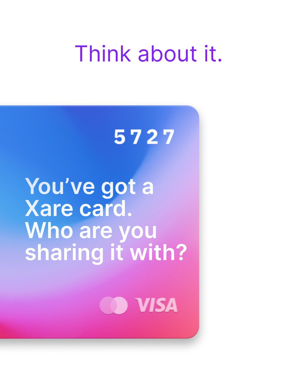 Your card.  Their freedom.  Who’s first? 

#Xare #GetXare #FinancialFreedom #DigitalSupport #InstantAccess #Finance #FintechForGood #MoneySaver #MoneySharing #MoneyHabits #SmartSharing
