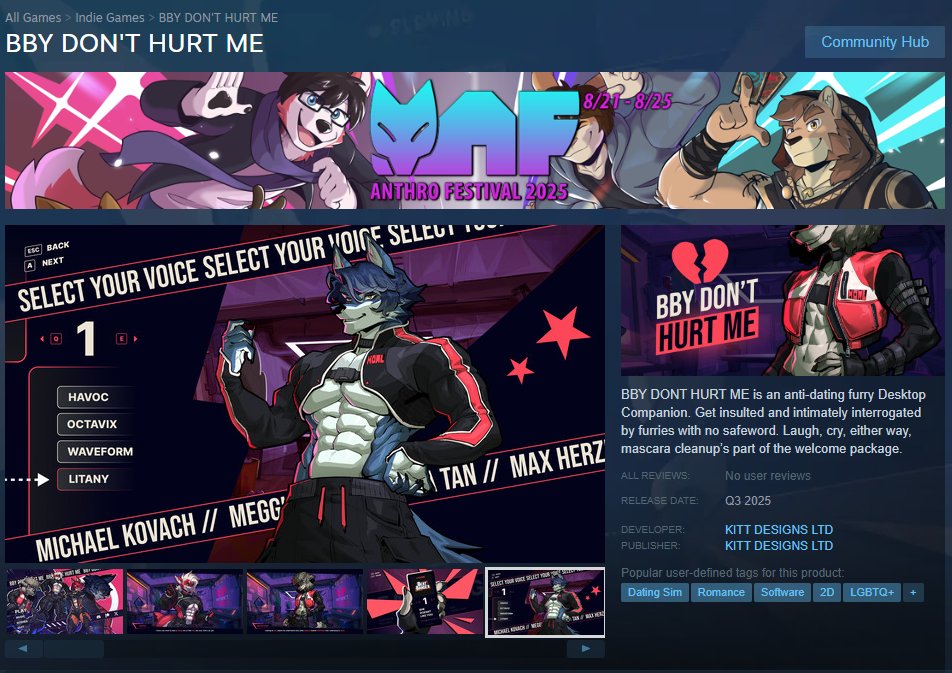 🐾 Steam Anthro Festival 2025 is live!
Excited to be part of this amazing lineup of indie furry games once again. Always a pleasure working alongside such talented creators!

✨ Go check them out and show some love!

♥️ store.steampowered.com/sale/anthrofes…

#furryfandom