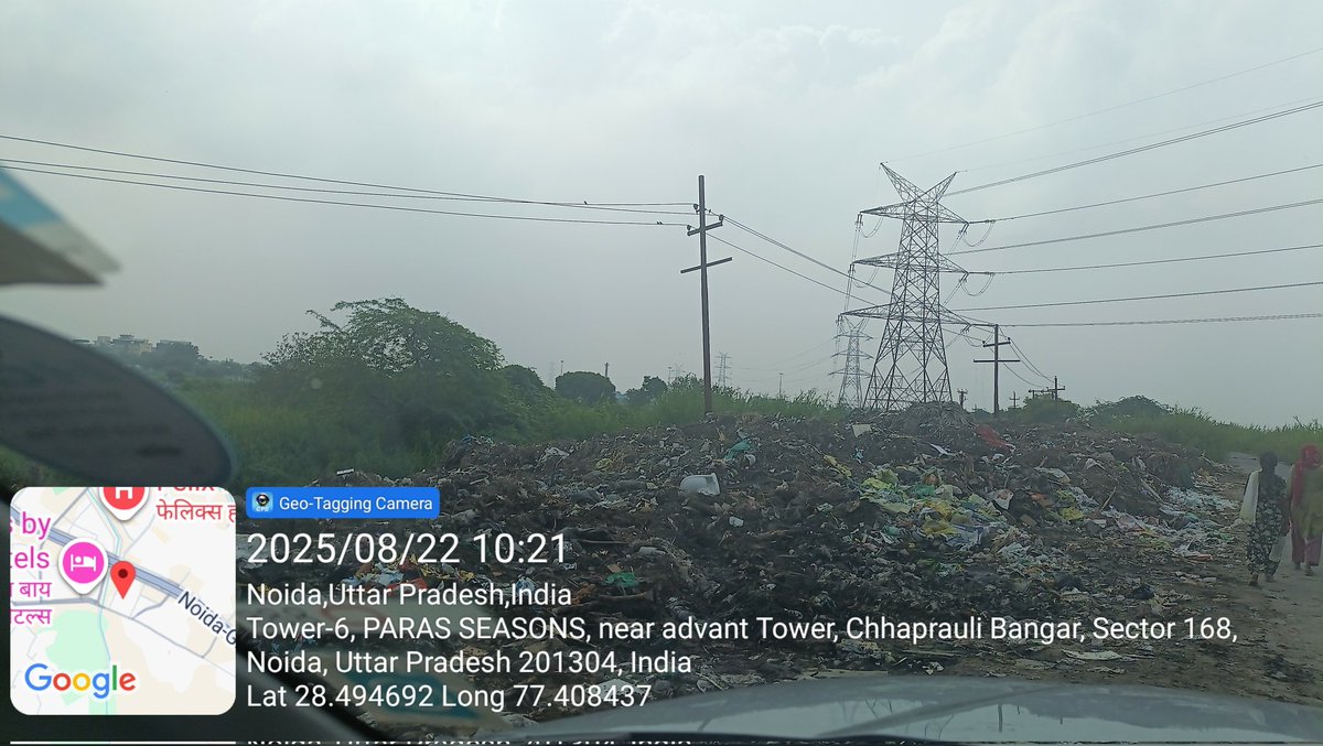 <a href="/noida_authority/">NOIDA Authority</a> <a href="/CeoNoida/">CEO, NOIDA Authority</a> @UPPCBLKO <a href="/myogiadityanath/">Yogi Adityanath</a> <a href="/TheGreenDream/">Green Dream Foundation</a> <a href="/nisharai_ggc/">Nisha Rai Advocate</a> <a href="/PMOIndia/">PMO India</a> <a href="/aajtak/">AajTak</a> <a href="/anjanaomkashyap/">Anjana Om Kashyap</a> <a href="/TNNavbharat/">Times Now Navbharat</a> <a href="/htcity/">HT City</a> <a href="/TOINoida/">TOI Noida</a> <a href="/cityspideyhindi/">CitySpidey</a> <a href="/NariShaktiTeam/">नारी शक्त्ति टीम (प्रशासक समिति, Reg. ESWS)</a> <a href="/Noida7x/">Noida की 7X Welfare टीम</a> <a href="/dr_maheshsharma/">Dr. Mahesh Sharma</a> <a href="/noida_authority/">NOIDA Authority</a>
Ye aaj ki pic hai with geo tag....dekhiye kitna bura haal hai...yaha itna smell kar raha hai.<a href="/CeoNoida/">CEO, NOIDA Authority</a> <a href="/CPCB_OFFICIAL/">Central Pollution Control Board</a> pls help <a href="/Sector168Noida/">MakeSector168Beautiful</a> to remove this dumping zone it smells like anything plus cows buffaloes are seen eating waste from here, health hazard