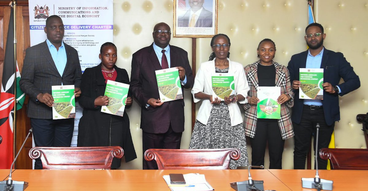 Forestry__Kenya's tweet photo. 𝟏𝟓 𝐁𝐢𝐥𝐥𝐢𝐨𝐧 𝐓𝐫𝐞𝐞𝐬 𝐒𝐞𝐜𝐫𝐞𝐭𝐚𝐫𝐢𝐚𝐭 𝐄𝐧𝐠𝐚𝐠𝐞𝐬 𝐒𝐭𝐚𝐭𝐞 𝐃𝐞𝐩𝐚𝐫𝐭𝐦𝐞𝐧𝐭𝐬 𝐚𝐬 𝐀𝐰𝐚𝐫𝐞𝐧𝐞𝐬𝐬 𝐃𝐫𝐢𝐯𝐞 𝐄𝐧𝐭𝐞𝐫𝐬 𝐅𝐨𝐮𝐫𝐭𝐡 𝐖𝐞𝐞𝐤

The #15BillionTrees Secretariat has wrapped up the fourth week of its sensitization mission on the National Landscape and Ecosystem Restoration (NLER) Strategy 2023–2032, holding discussions with several State Departments including Basic Education, Broadcasting and Telecommunication, ICT and the Digital Economy.

The ongoing campaign seeks to strengthen coordination and accountability in Kenya’s landscape restoration efforts, in line with the presidential directive to grow #15BillionTreesBy2032.

During the engagements, inadequate resourcing was identified as a key challenge slowing down progress. The Secretariat underscored the need for ministries to allocate stronger budgetary support to tree-growing initiatives and called for enhanced collaboration with private sector players, development partners, and civil society organizations. These partnerships, officials noted, will be critical in bridging resource gaps and accelerating the nationwide campaign.

Departments further shared success stories of collaborating with local communities, noting that contributions of land, labor, and indigenous knowledge have significantly boosted tree survival rates. They pledged to intensify their commitment to the presidential directive by aligning their plans with the NLER Strategy, reaffirming their role in steering Kenya toward a greener, climate-resilient future.

Ms. Florence Mwachoki from the  #15BillionTrees Secretariat, emphasized that with stronger partnerships and sustained commitment across all sectors, the ambitious target of 15 billion trees is within reach.

#15BillionTrees #15BillionTreesBy2032 #15BWajibuWaKilaMkenya #EcosystemRestoration #ClimateAction #GreenKenya #ForestsForFuture #JazaMiti