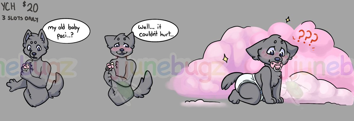 Limited quantity age regression YCH available on my ko-fi! (link in bio)