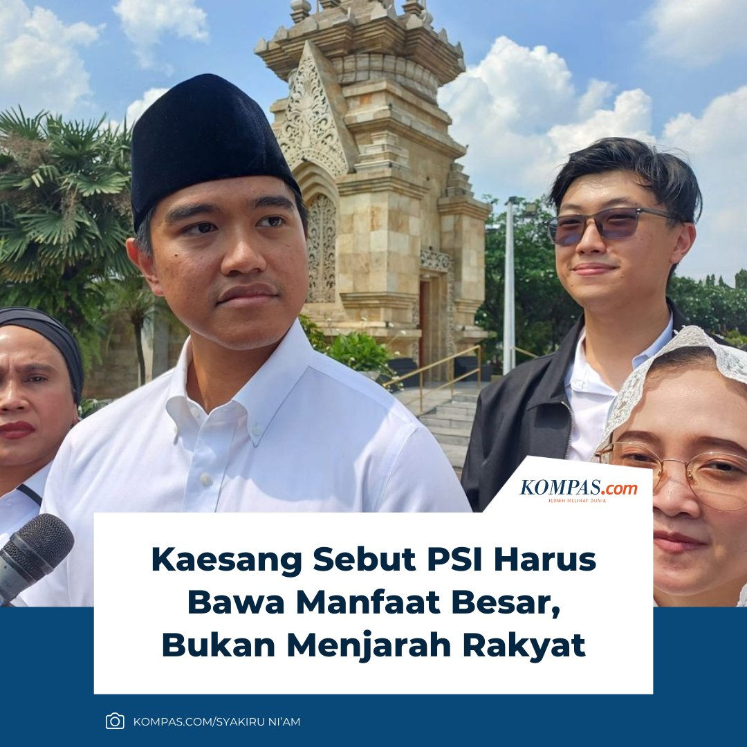 kompascom's tweet photo. "Kami di sini menanggapi itu sebagai partai. Kami harus bisa memberikan manfaat yang besar bagi seluruh lapisan masyarakat, bukan malah menjarah apa yang dimiliki oleh masyarakat," kata Ketua Umum Partai Solidaritas Indonesia (PSI) Kaesang Pangarep.

Klik untuk baca: https://t.co/XOzNQRtsHs

| #Kaesang #PSI #Politik