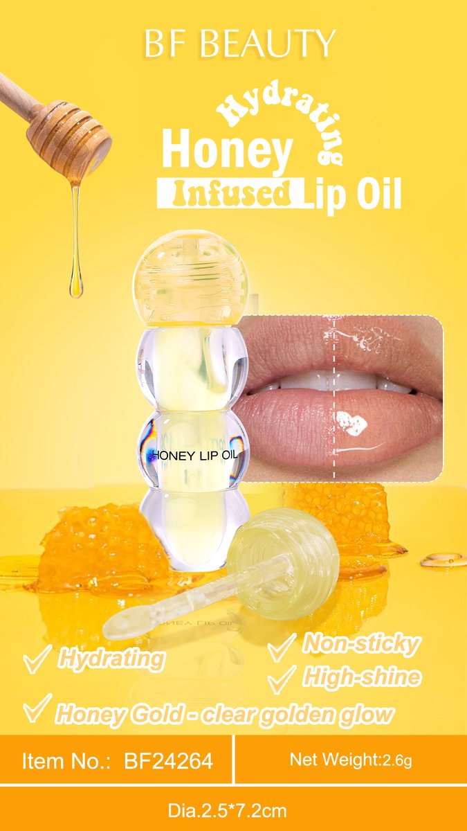 BFBeautyCN's tweet image. ✨Sweet Radiance, Glossy Confidence!✨
Drench your lips in glow with our Honey Infused Glow Hydrating Lip Oil 🍯💧!
💦Hydrating |✨Non-sticky |💎High-shine |🌟Honey Gold finish
WAS: 189 6605 3509
DM us for customization &amp;amp; follow us for the latest updates!
#LipOil #HydratingLips