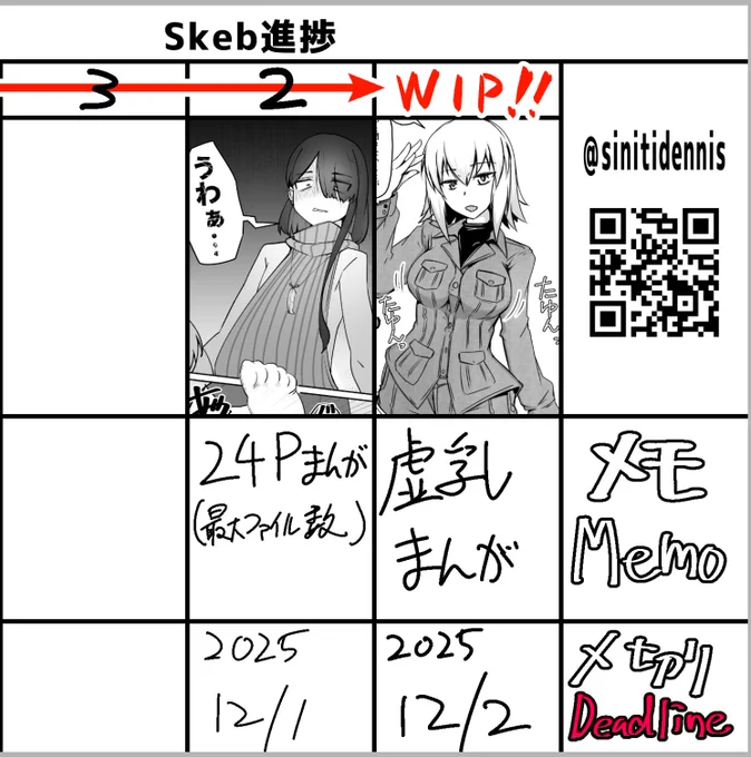 Skeb1件納品しました。
というわけで次の予定 