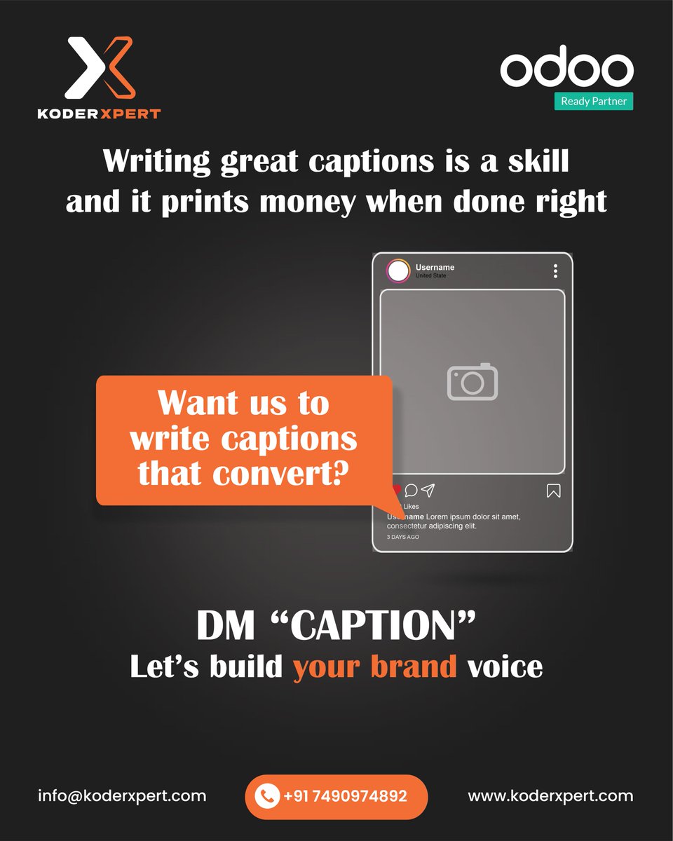Koderxpert0225's tweet image. Looking for caption writing tips that boost engagement? At KoderXpert, we create captions that not only grab attention but also convert followers into paying customers.

#Captionwritingtips #Socialmediacaptions #Socialmediamarketingagency