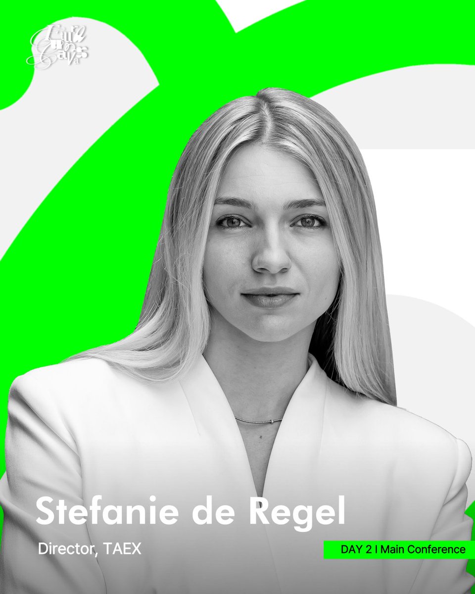 ⏰ DAY 2 | Main Conference
👤 Stefanie de Regel (Director, TAEX)

<a href="/Stefarel_/">Stefarel</a> is an art expert, curator, Director at TAEX — a curated digital art platform that showcases and co-produces works by leading artists with critical acclaim, selected by curators with academic backgrounds.