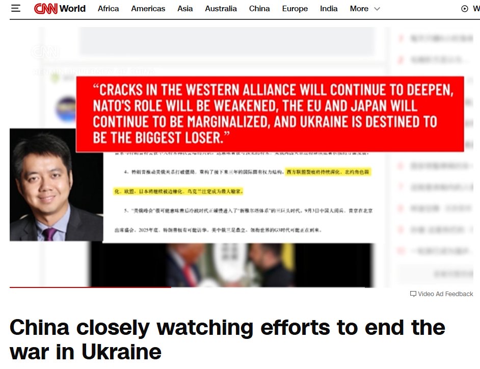 When asked about the current situation of Western alliance, <a href="/WangwenR/">WangWen</a> said that the EU and Japan will continue to be marginalized, and #Ukraine is destined to be the biggest loser. (<a href="/CNN/">CNN</a>)
cnn.com/2025/08/21/wor…