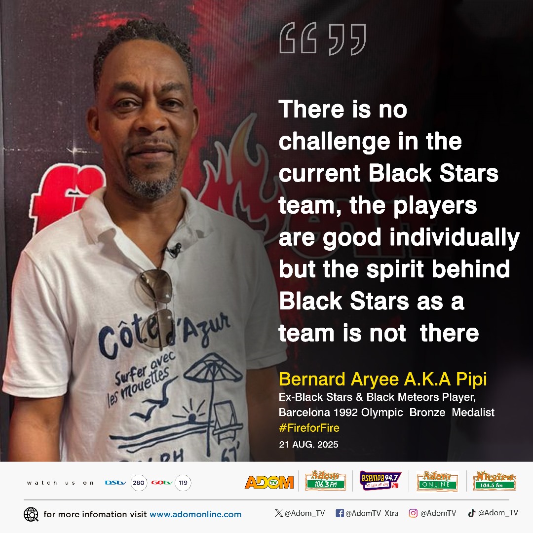 Asempa947_FM's tweet image. There is no challenge in the current Black Stars team, the players are good individually but the spirit behind Black Stars as a team is not there - Bernard Aryee A.K.A Pipi — Ex-Black Stars &amp;amp; Black Meteors Player, Barcelona 1992 Olympic Bronze Medalist

#Fire4Fire #fireforfire