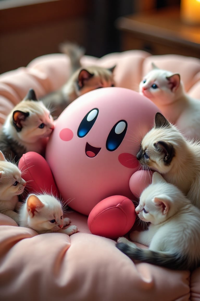 🐱子猫ちゃんまでカービィちゃんが大好き！
Even little kittens really love Kirby-chan!

#TensorArt #AIイラスト︎ #AIart #Kirby #星のカービィ