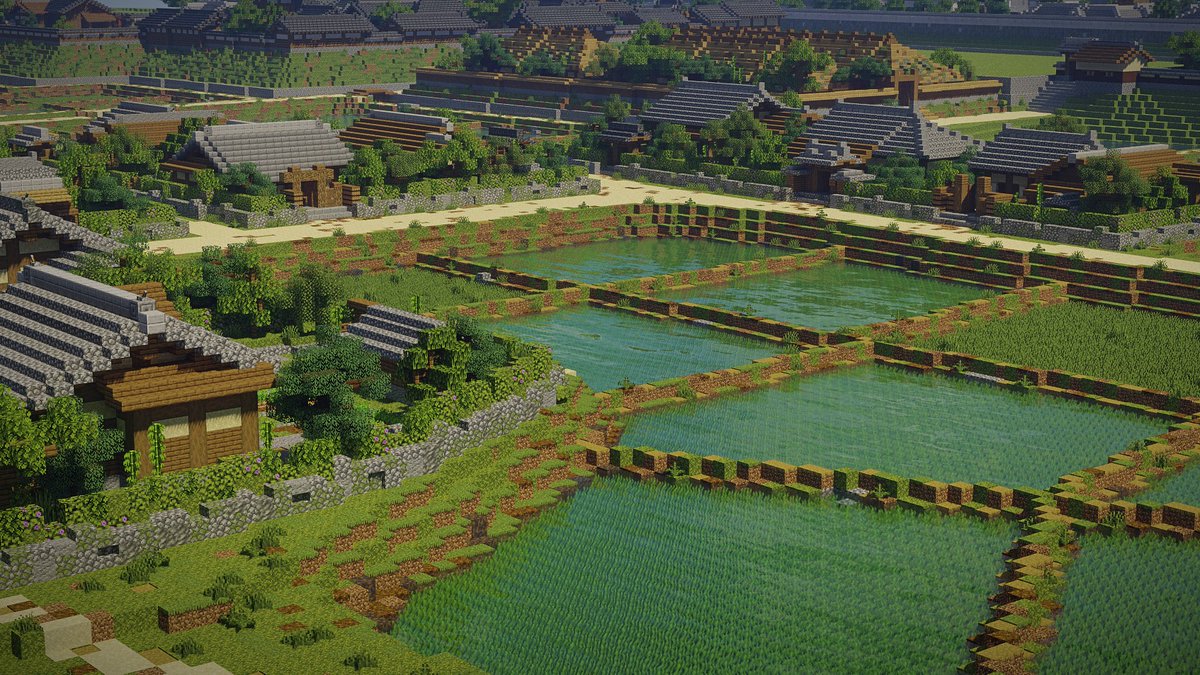 田んぼと屋敷
#Minecraft #Minecraftbuilds