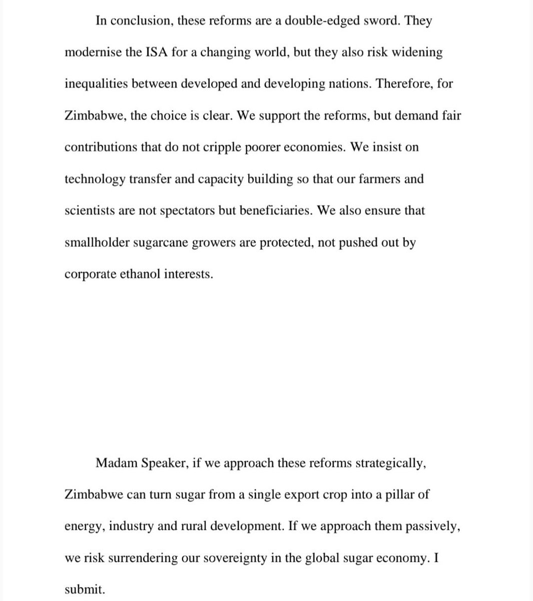 1. Yesterday Parliament I added my voice to the Intl. Sugar Agreement reforms (1992).
These are far from technical changes but they reshape sugar into a matter of energy, trade &amp; sovereignty. 👇🏾