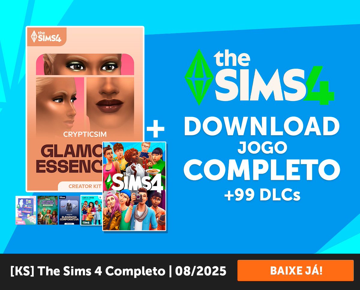 The Sims 4 Completo com 99DLCs, versão 1.117 de 21 de Agosto/25 já disponível para download.

KnySims, o mundo do The Sims 4 está sempre evoluindo!✨