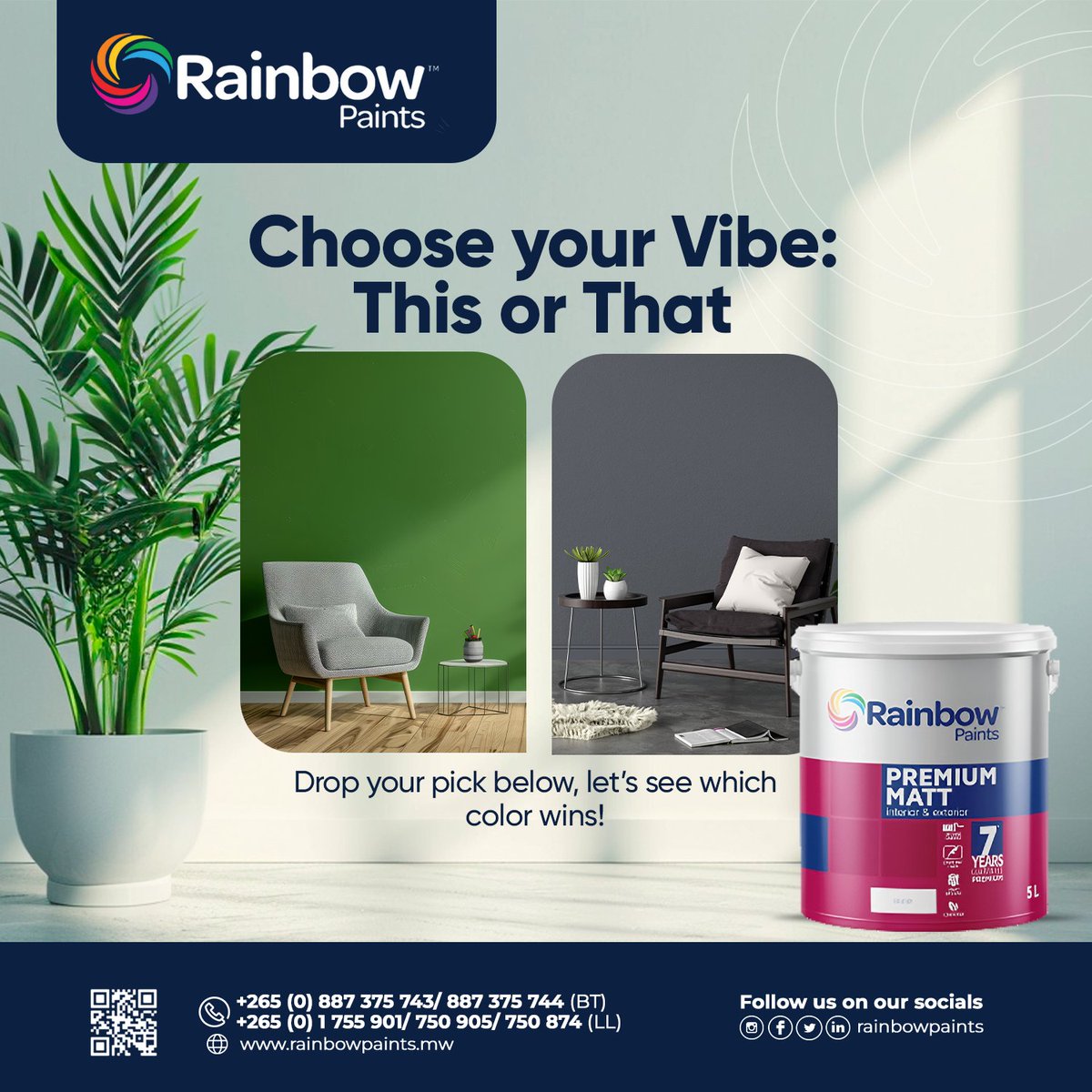rainbowpaintsmw's tweet photo. Which color is your favorite? Drop your pick below 👇—let’s see which color wins!

#ThisOrThatMW #EngageWithColor #RainbowPaintsMW #PaintVibes #YourChoiceYourColor https://t.co/lUGkz2DAyq