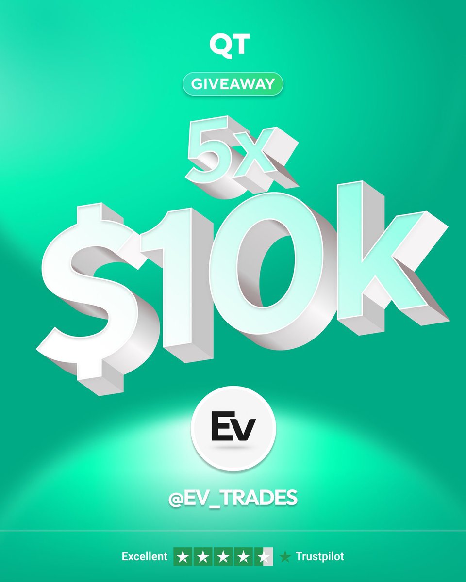 Ev_Trades's tweet photo. 🌎 $50,000 Giveaway

5x $10k Challenges 

To Enter:
- Follow @Ev_Trades  + @QtFunded + @AlexQuantTekel + @JamesQuantTekel + @P7anX 
- Like + RT
- Check Out Quoted Tweet
- Tag 3 Friends 

Winners will be announced in one week! ⏳ https://t.co/YvMCRZuONq