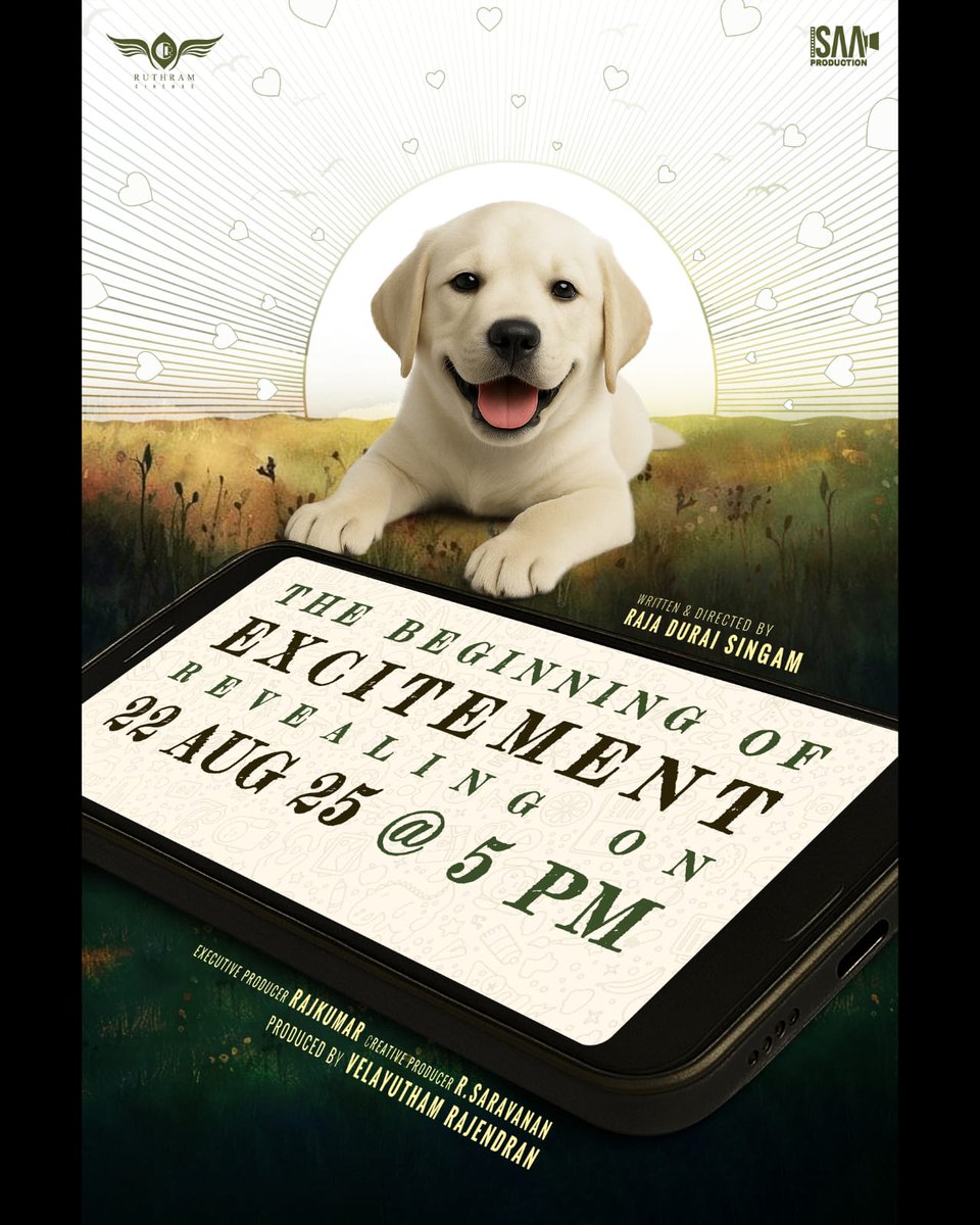 Behindframes (@behind_frames) on Twitter photo The story of emotion between Human & Dog🐕♥️
Stay tuned for an exciting announcement on Aug 22nd at 5PM !!
<a href="/Ruthramcinemas/">Ruthram Cinemas</a> <a href="/moulistic/">𝘊𝘩𝘢𝘯𝘥𝘳𝘢𝘮𝘰𝘶𝘭𝘪.𝘗.𝘚</a> <a href="/SijaaRose/">Sijaa rose</a> <a href="/adithya_kathir/">Adithyakathir</a> <a href="/sduraisingam2/">Raja Durai Singam</a> <a href="/manoj27631/">Manoj Chinnaswamy</a> <a href="/Raj_kumardir/">saa production rk</a> <a href="/ProRekha/">Rekha</a> The story of emotion between Human & Dog🐕♥️
Stay tuned for an exciting announcement on Aug 22nd at 5PM !!
<a href="/Ruthramcinemas/">Ruthram Cinemas</a> <a href="/moulistic/">𝘊𝘩𝘢𝘯𝘥𝘳𝘢𝘮𝘰𝘶𝘭𝘪.𝘗.𝘚</a> <a href="/SijaaRose/">Sijaa rose</a> <a href="/adithya_kathir/">Adithyakathir</a> <a href="/sduraisingam2/">Raja Durai Singam</a> <a href="/manoj27631/">Manoj Chinnaswamy</a> <a href="/Raj_kumardir/">saa production rk</a> <a href="/ProRekha/">Rekha</a>