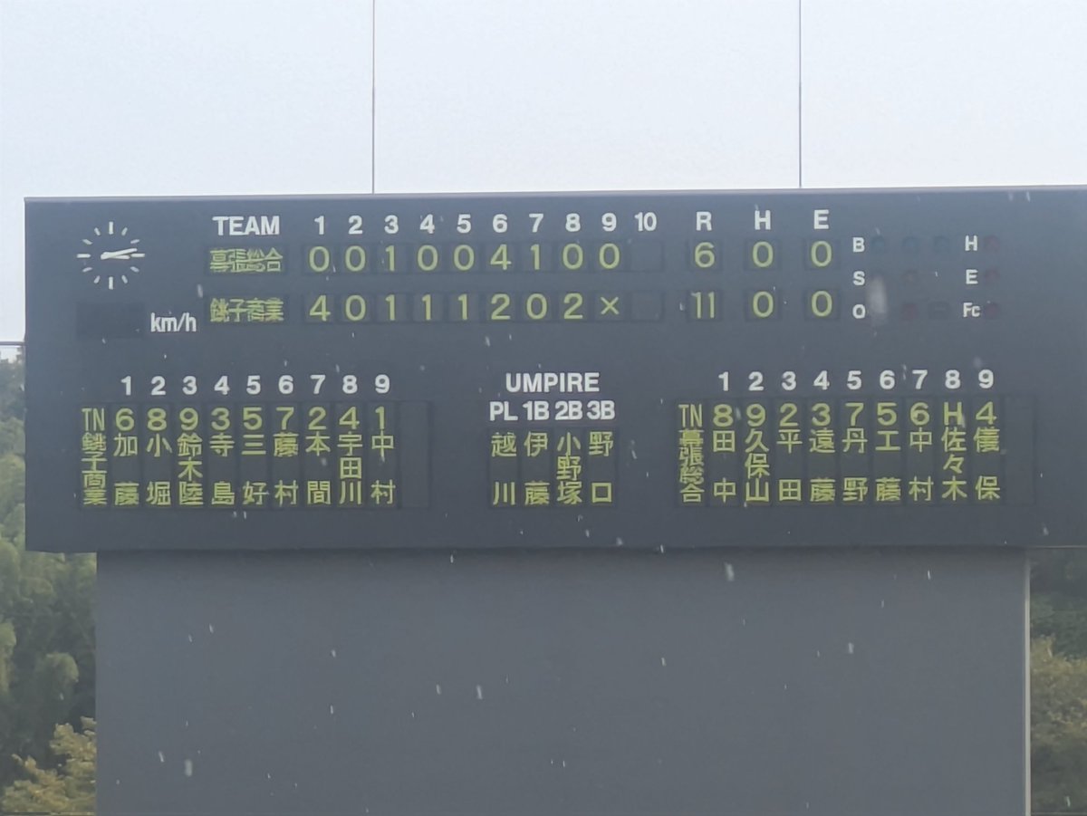 kousuke19921019's tweet photo. 銚子商、打ち合いの試合を制す。幕張総合は、満塁のチャンスが何回もありながら、あと一本が出なかった。銚子商は、ツーアウトからの得点が多く、打線がしぶとかった。三好君のホームランがすごかった!両校お疲れでした。 https://t.co/MUSG21kBXw