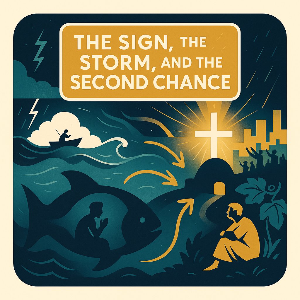 The Sign, the Storm, and the Second Chance

Sometimes people ask God for a big sign. They want proof before they will listen. In the Bible, some leaders asked Jesus for a sign to prove who He was. Jesus said they would get one sign: the sign of Jonah. Jonah was a prophet who