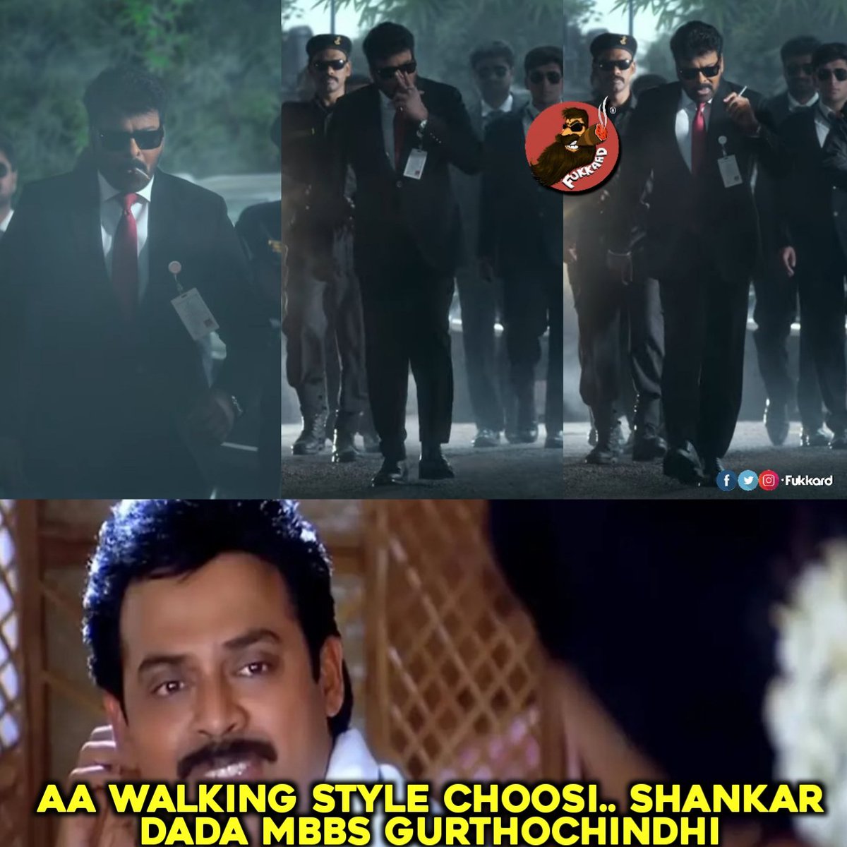 Fukkard's tweet photo. ShankarDada MBBS Ko Jai Bolo 🕺🕺🕺

#Mega157 #MSGTitleGlimpse💥💥
— https://t.co/etl6tpc1ck 

#ManaShankaraVaraPrasadGaru https://t.co/fKtcR8lcEC