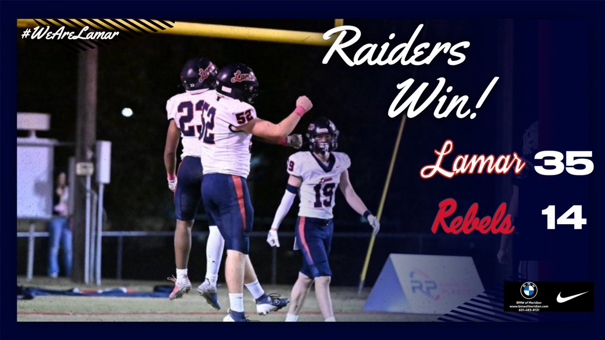 Raiders go on the road and pick up the victory to start the year 1-0! Lamar will be back home next week as the Jaguars of Wayne Academy come to Grey Cobb Field.

#WeAreLamar